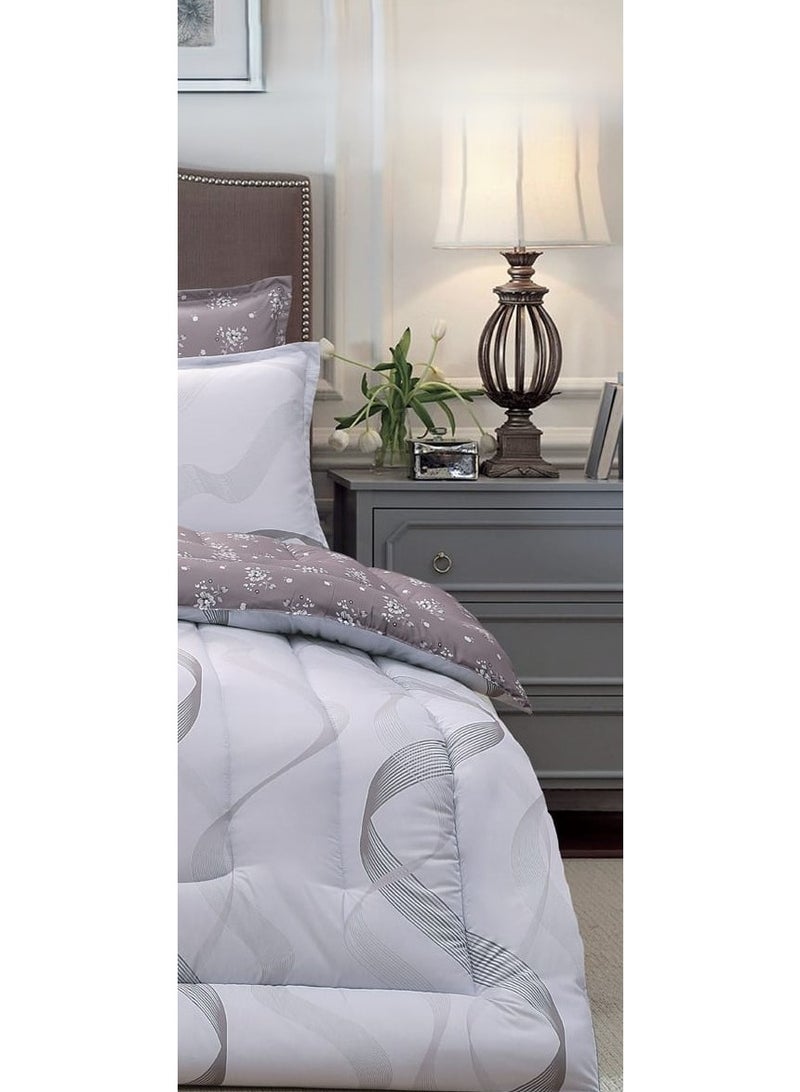 لوفيرا طقم مفرش نفرين ملكي لحاف قماش متين وناعم ونقشة عصرية 8 قطع مقاس 240*260 سم - Image 4