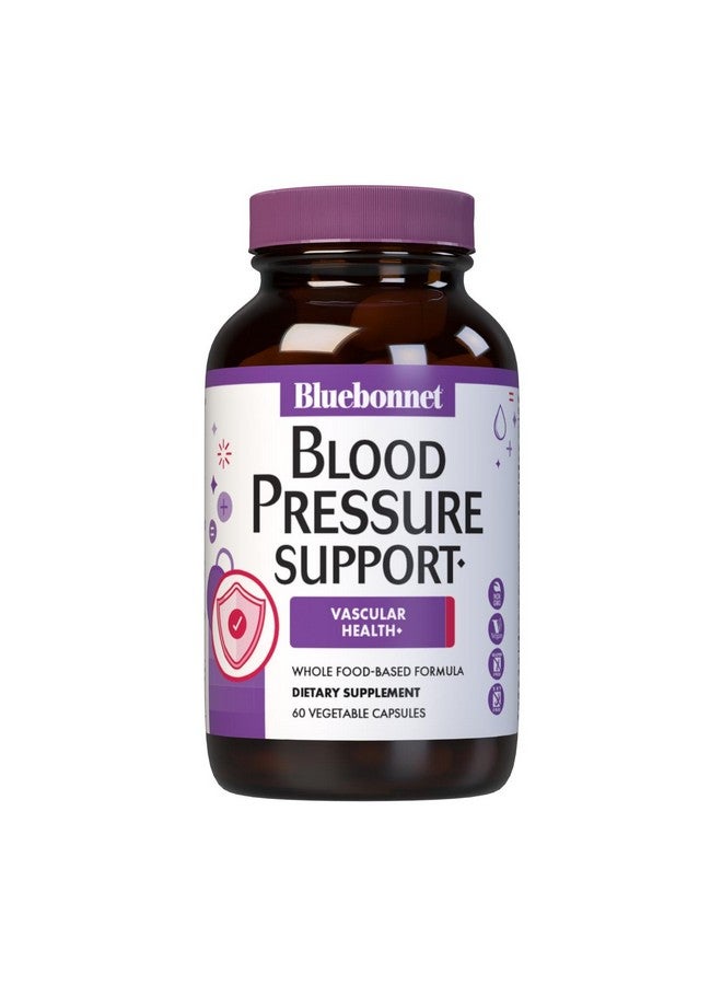 Bluebonnet Nutrition Blood Pressure Support, Vascular Health*, Non-GMO, Vegan, Gluten-Free, Soy-Free, Dairy-Free- 60 Vegetable Capsules, 30 Servings - Image 1