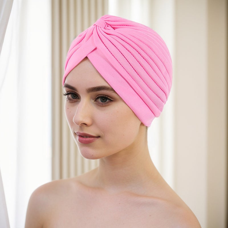 Muslim Turban Hat Pleated Watermelon Head Wrap Rayon - Image 3