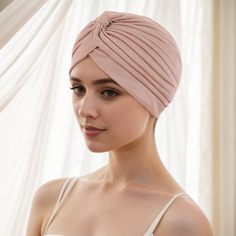 Muslim Turban Hat Pleated Watermelon Head Wrap Rayon - Image 4