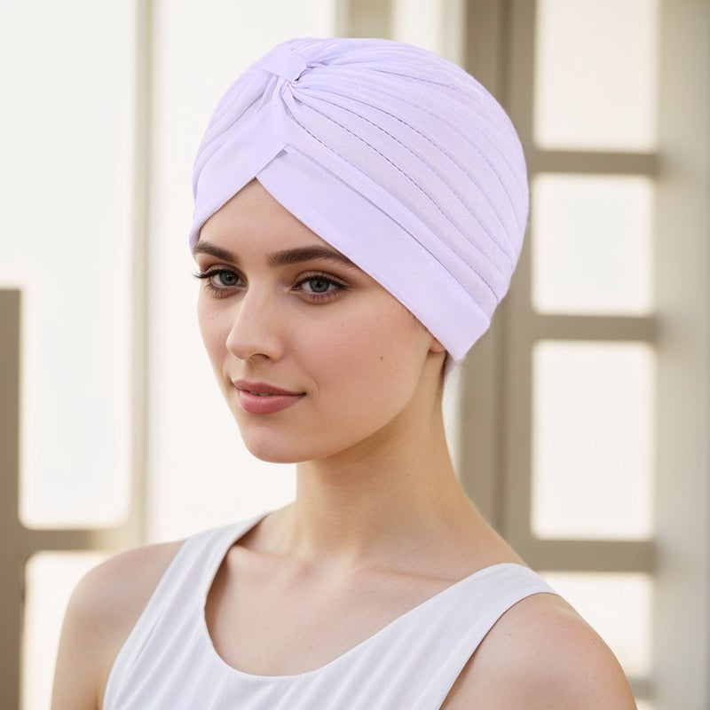 Muslim Turban Hat Pleated Watermelon Head Wrap Rayon - Image 2