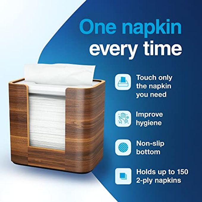Tork Xpressnap Tabletop Napkin Holder Walnut N4, Compact, Image Range, 7.6" x 8" x 5.5", 72900 - Image 3