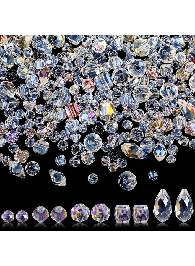 Kigeli 1280Pcs Assorted Crystal Beads Glass Beads Faceted Teardrop Rondelle Beads Gemstone Loose Beads Bulk Crystal Beads For Jewelry Making Diy Crafts Necklace Wristband Earring Kit(Ab Color) - Image 1