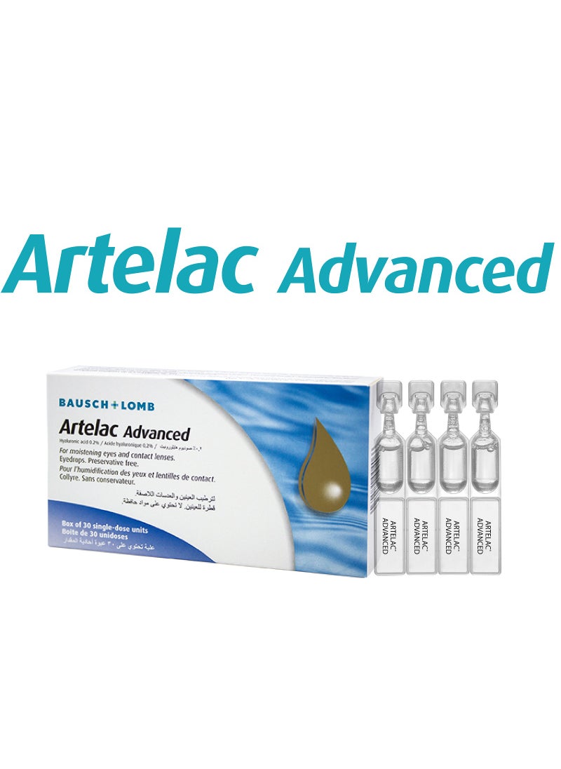 Bausch + Lomb Artelac Advanced Eye Drops Single Dose Unit 30's  - Image 1