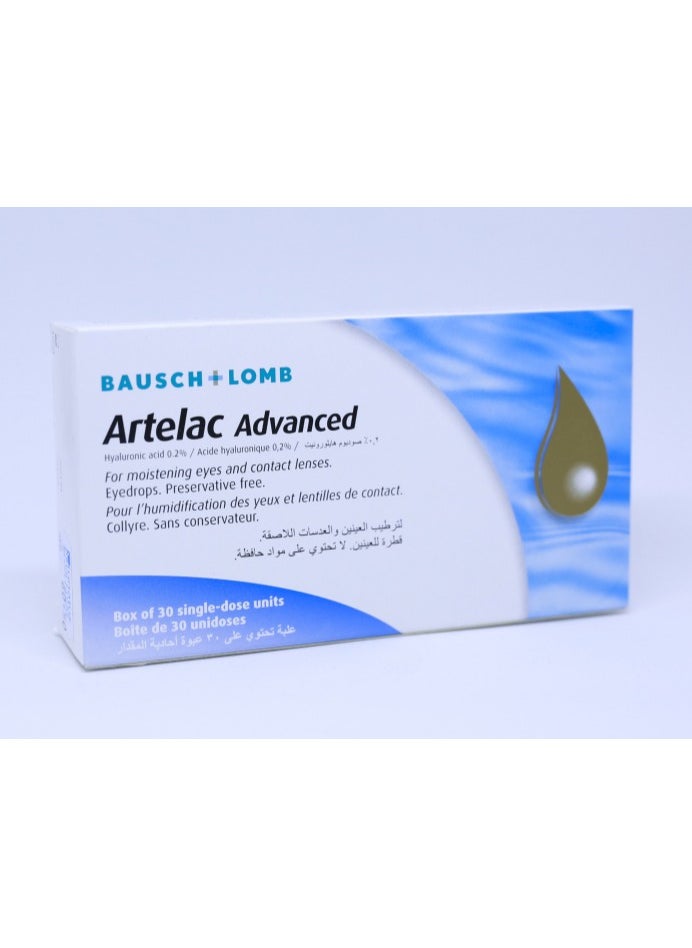Bausch + Lomb Artelac Advanced Eye Drops Single Dose Unit 30's  - Image 2