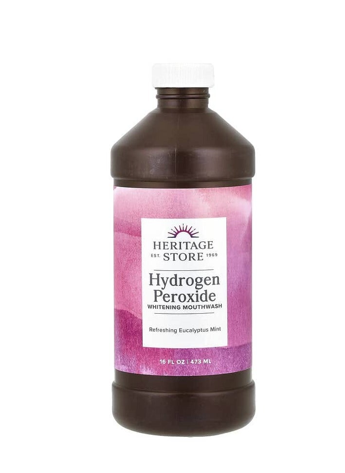 Heritage Store Hydrogen Peroxide Mouthwash Refreshing Wintermint 16 fl oz (473 ml)  - Image 1