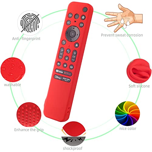 AKSHFETH Silicone Cover for 7 inch Sony RMF-TX800U RMF-TX900U Voice Remote Contorl 2022, Anti-Shock Protective Case Compatible with Sony 4K Ultra HD TV X80K X90K X95K Series Remote(Pink) - Image 3