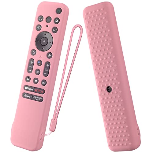 AKSHFETH Silicone Cover for 7 inch Sony RMF-TX800U RMF-TX900U Voice Remote Contorl 2022, Anti-Shock Protective Case Compatible with Sony 4K Ultra HD TV X80K X90K X95K Series Remote(Pink) - Image 1
