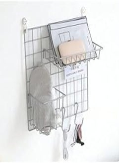 Iron Shelf Mesh Multipurpose Wall Organizer 28 * 28 CM - Silver