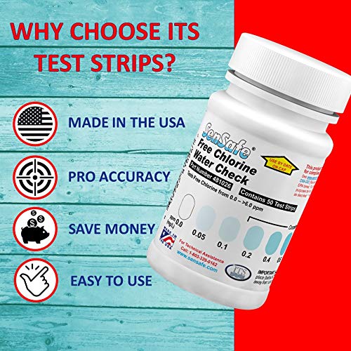 Industrial Test Systems SenSafe 481026 Free Chlorine Test Strip | USEPA Approved Method D99-003 | 0-6ppm | 0.05ppm Detection | No Bleach-Out | Bottle of 50 | Drinking Water, Food Service, Restaurant - Image 2