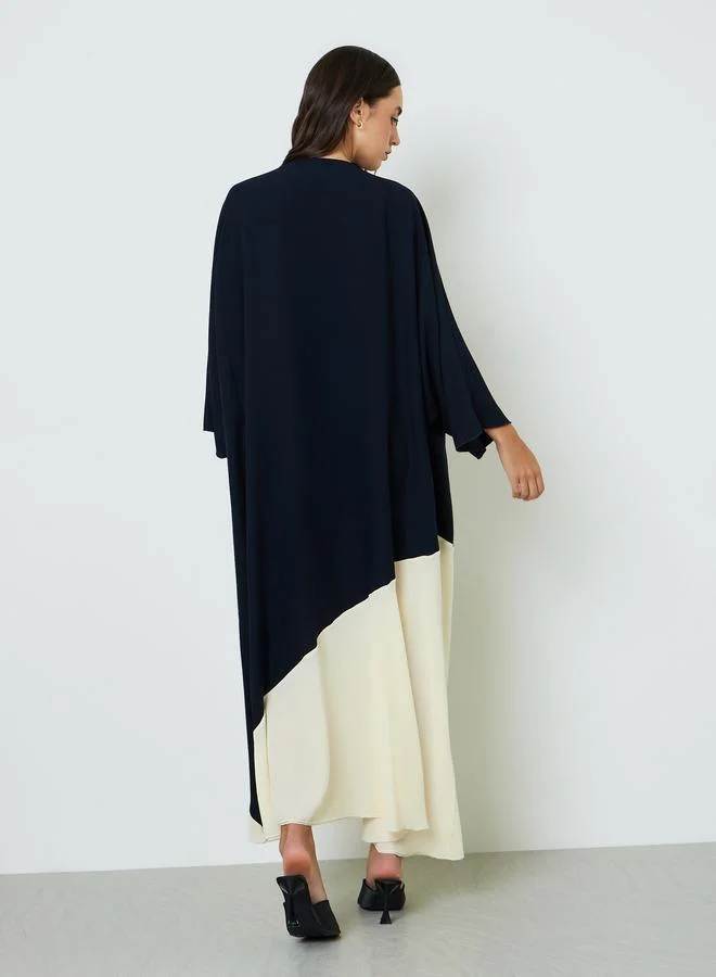Take Two  Two Tone Batwing Sleeves Maxi Kaftan with Hijab for Women | Best Price UAE