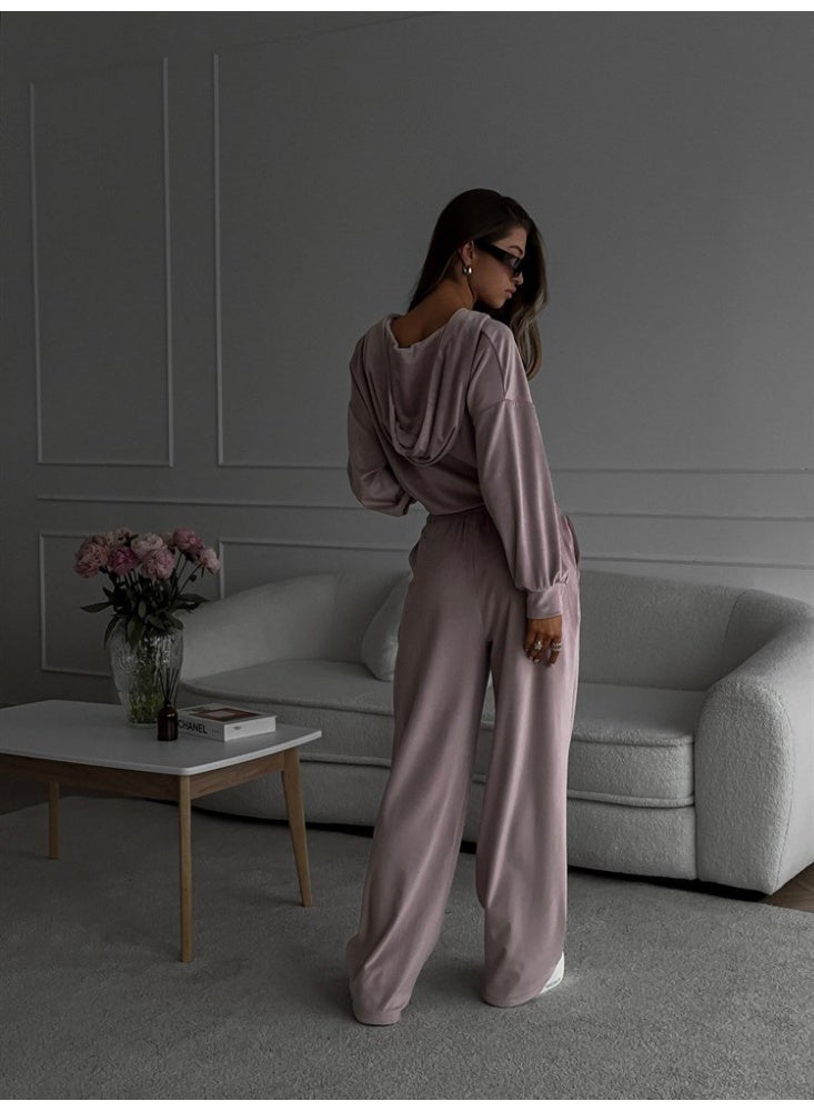 NIBEMINENT Two Piece Sets Women Pant Set Tracksuit Jogger  Sweatshirts Autumn Winter Sports Elastic Waist Streetwear Pants Matching Sets - Image 3