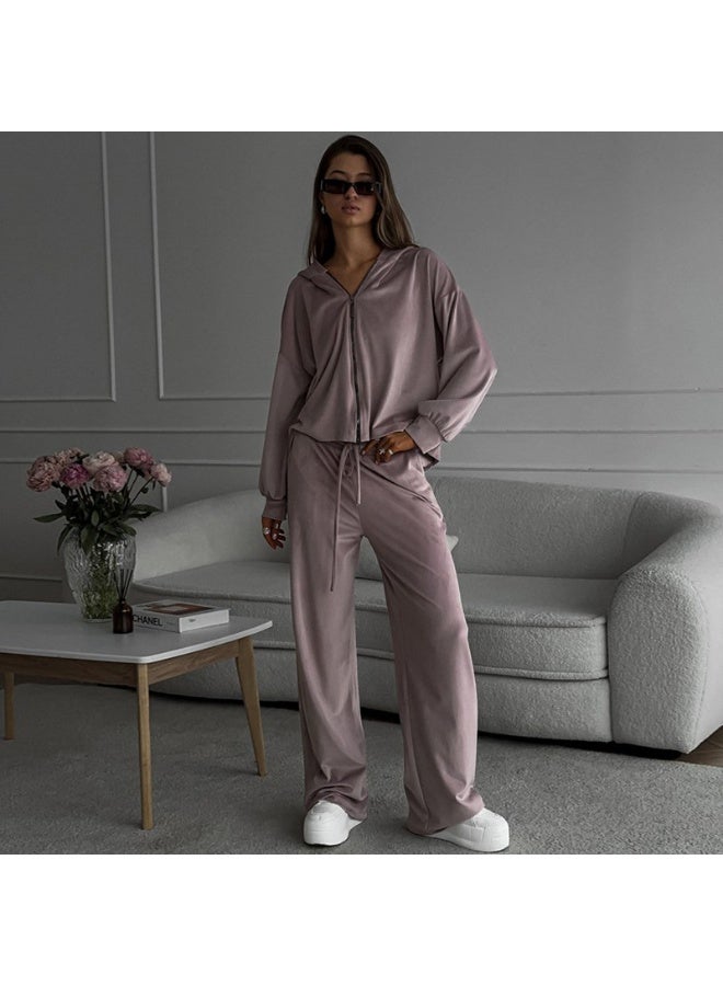 NIBEMINENT Two Piece Sets Women Pant Set Tracksuit Jogger  Sweatshirts Autumn Winter Sports Elastic Waist Streetwear Pants Matching Sets - Image 1