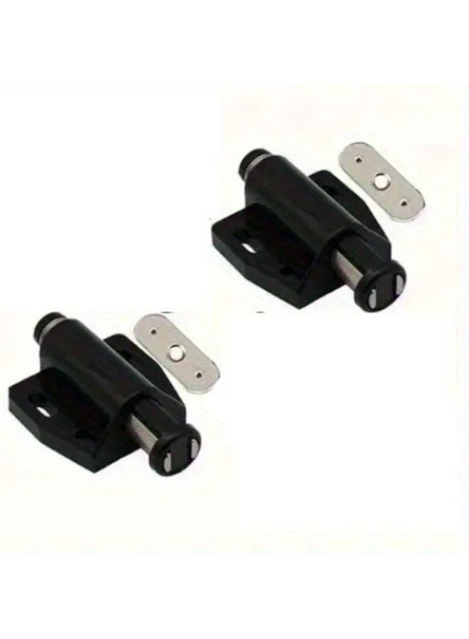 2pcs Black Magnetic Cabinet Door Push Latch Touch Release Catch For Drawers - Image 1