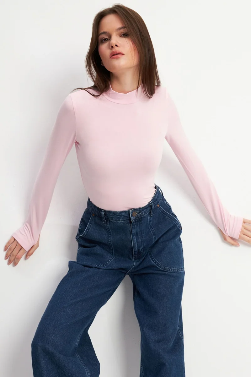 Bipantolon BIPANTOLON Women's Slim Fit Half Turtleneck Bodysuit