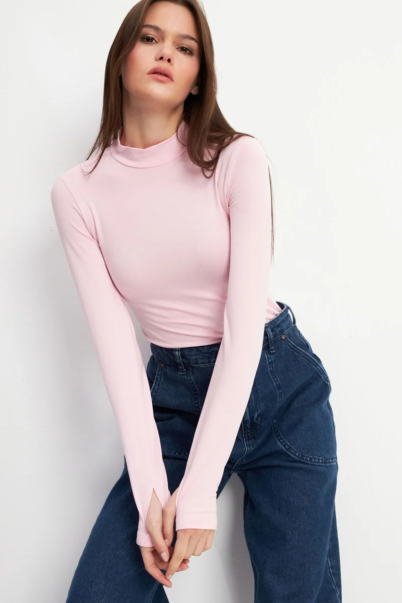 Bipantolon BIPANTOLON Women's Slim Fit Half Turtleneck Bodysuit