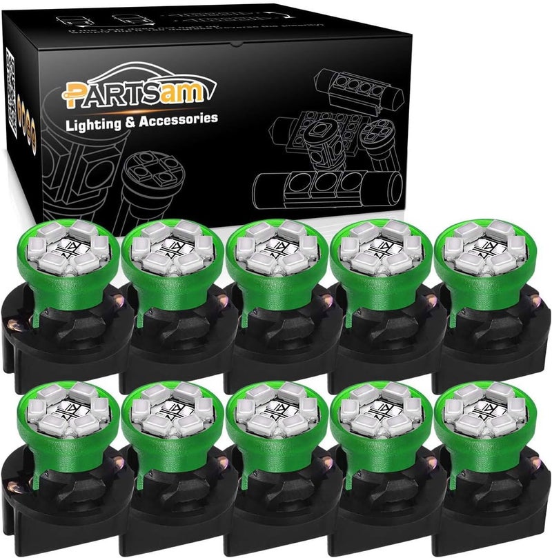 Partsam T10 LED Dash Instrument Light Bulbs - Green - Image 1