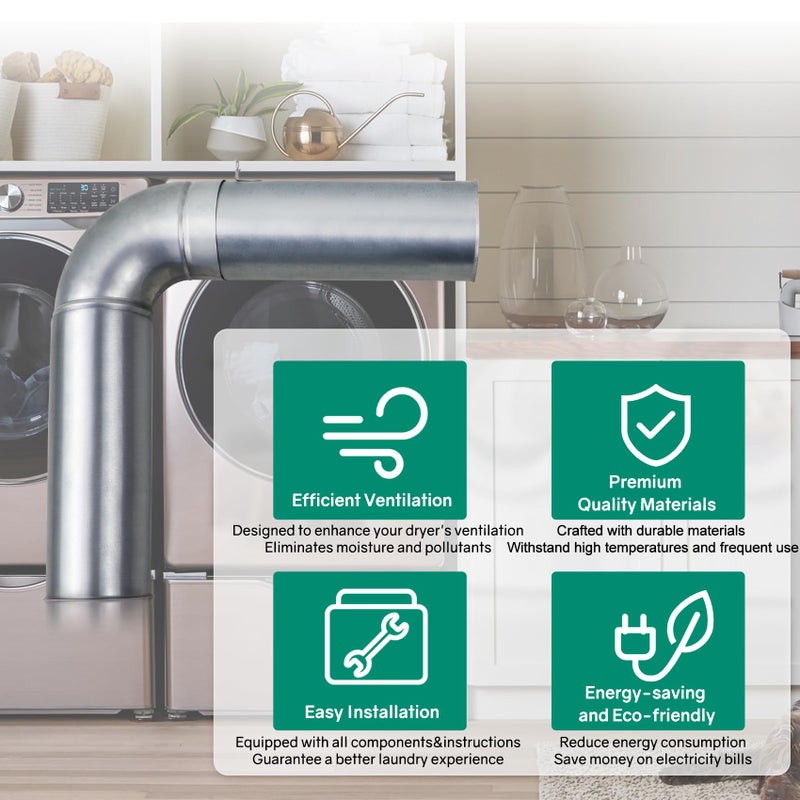 Flngr 3911Ez9131X Upgraded Dryer Venting Kit Compatible With Lg/Kenmore. Replaces 1266802 Ah3575086 Ea3575086 Ps3575086 - Image 5