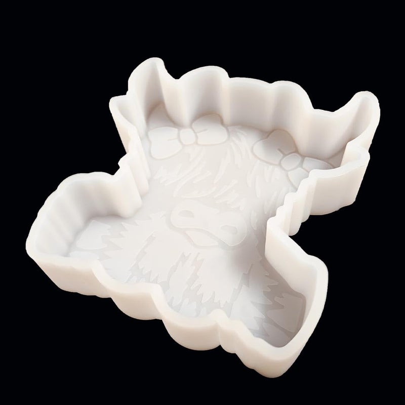 Fuehbur ã€300+ Design Optionalã€‘ Fuehbur Baby Highland Cow with Bow Car-Freshie Silicone Epoxy Resin Moulds for Aroma Beads - Candle Molds - Soap Mould - Image 3
