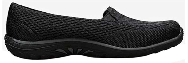 SKECHERS حذاء سكيشرز النسائي ريغاي فيست-ويلوز لوفر فلات، شبكة سوداء، 9 - Image 5