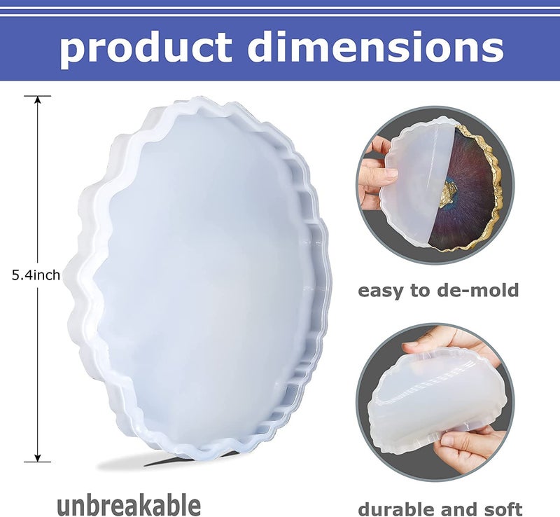 Ready Shop go Round Wave Resin for Coasters Epoxy Molds for Casting with Resin Art Clay Cement (Pack of 4) 11 cm x 11 cm, Clear  - Image 4