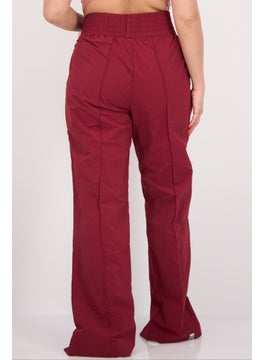 The Giving Movement Women Regular Fit Plain Split Leg Pants, Maroon  - Image 4