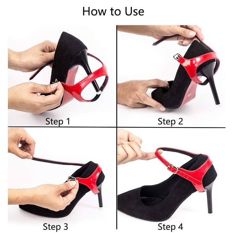 Yichain Women's Detachable Anti-Slip Shoe Ankle Straps Belt Laces Band for High Heels Shoes Pumps,One Size Fits All (Black Patent Leather) - Image 5