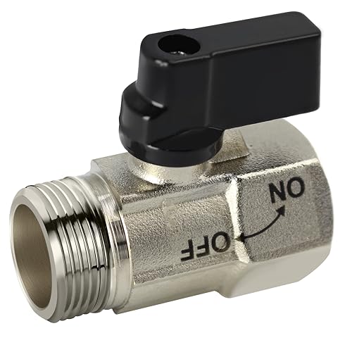 YOO.MEE Shut-Off Brass Ball Valve 1/2'' Standard Connections with Polished Chrome Finish - Image 1