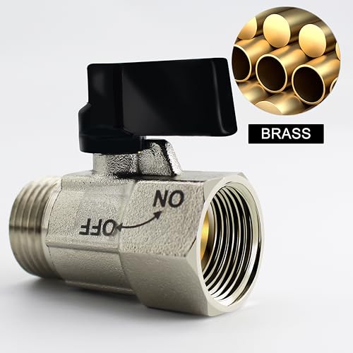 YOO.MEE Shut-Off Brass Ball Valve 1/2'' Standard Connections with Polished Chrome Finish - Image 5