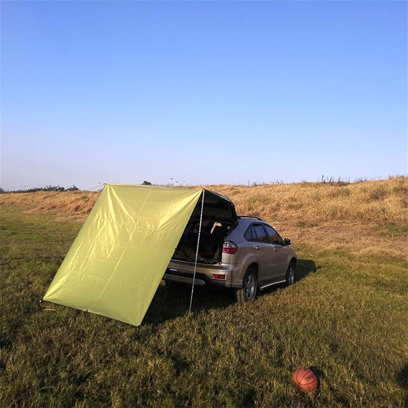 MOTIM Portable Car Awning Vehicle Awning Sun Shelter, 440 * 200CM Silver Coated Oxford Cloth Waterproof Car Tail Tent for Outdoor Camping Fishing for SUV RV (Green) - Image 5