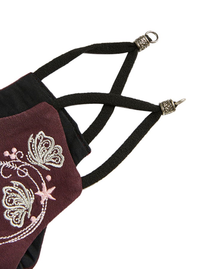 NIBEMINENT Butterflies Embroidered Face Mask - Image 3