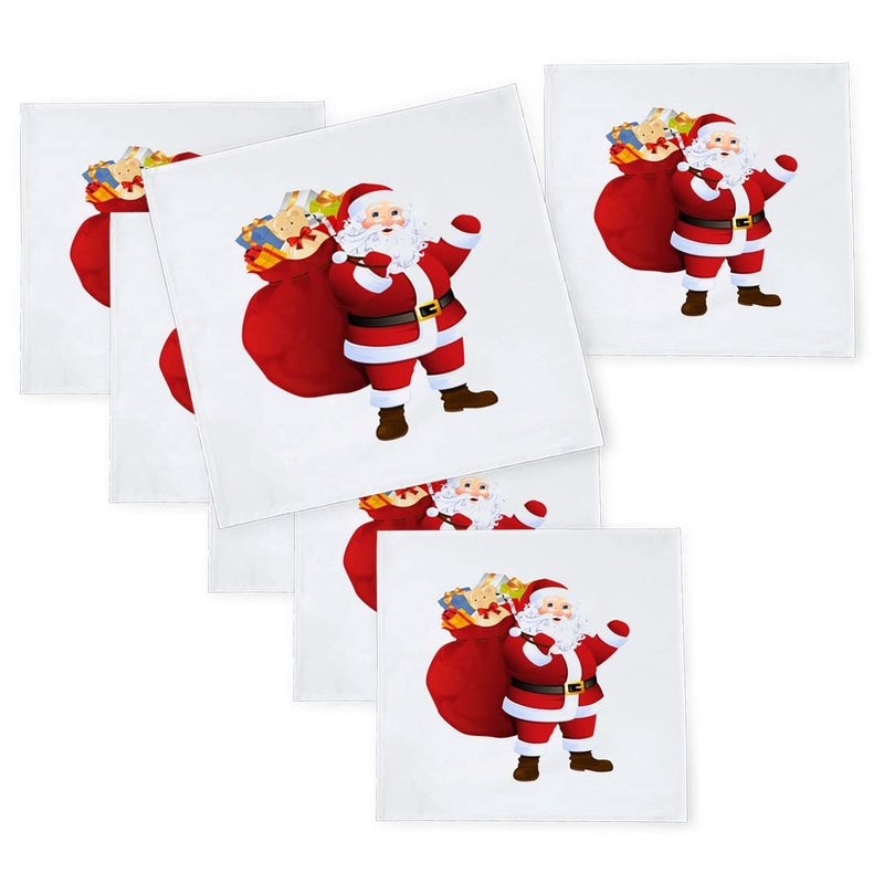 Khakee 6 Pcs Christmas Theme Silk Table Napkins 10x 10 for Xmas Decoration Christmas OrnamentsChristmas Giftxmas21740 - Image 1