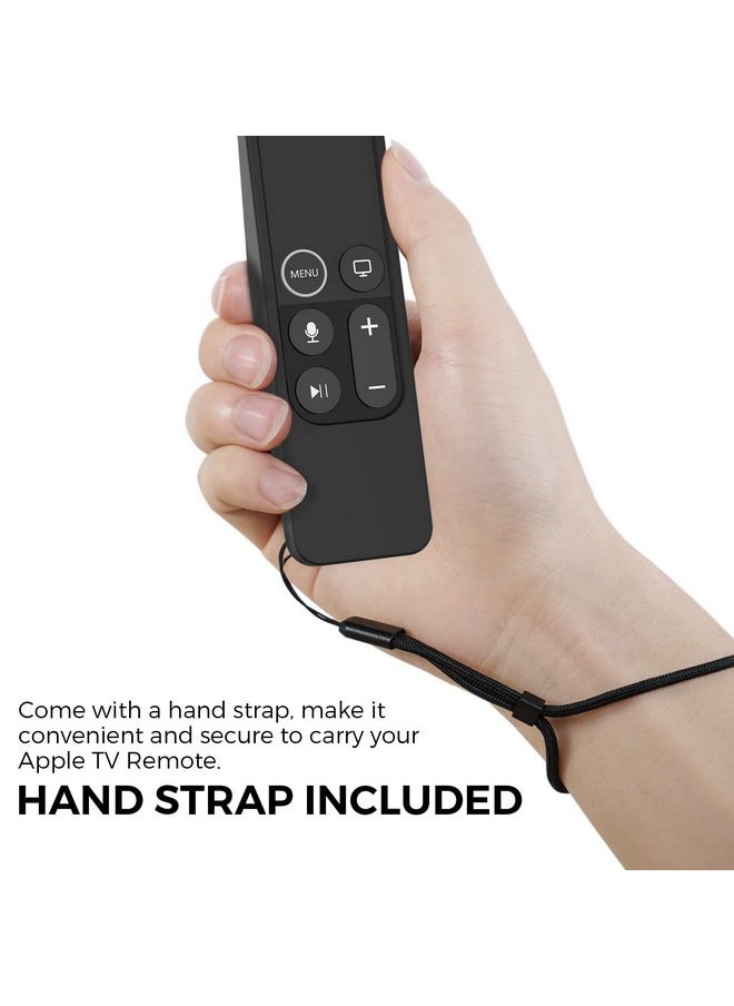 Ahastyle - Protective Case For Apple Tv Siri Remote [1St Gen] With Airtag Holder Anti Slip Silicone Cover Compatible With 2016 Apple Tv Hd And 2017 Apple Tv 4K [1St Generation] (Black) - Image 1