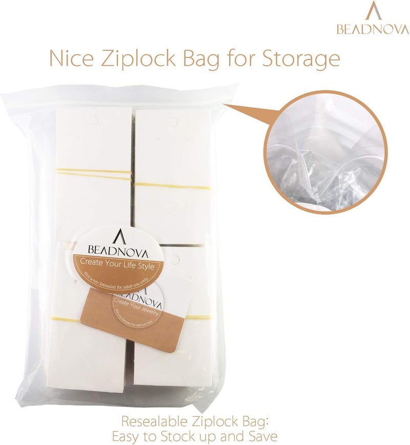 BEADNOVA Earring Holder for Selling 220 Pcs White Earring Display Card Ear Studs Card Jewelry Supplies 2 x 35 Inches White - Image 5