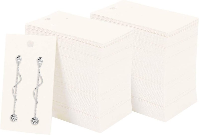 BEADNOVA Earring Holder for Selling 220 Pcs White Earring Display Card Ear Studs Card Jewelry Supplies 2 x 35 Inches White - Image 1