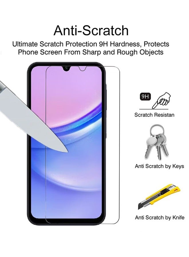 X-level 2 Pack Tempered Glass Screen Protector for Samsung Galaxy A15 5G/4G with Comfortable Touch Feeling, Easy Clean Install, Transparent Anti-scratch Anti-fingerprint Phone Display Cover Accessory - Image 3