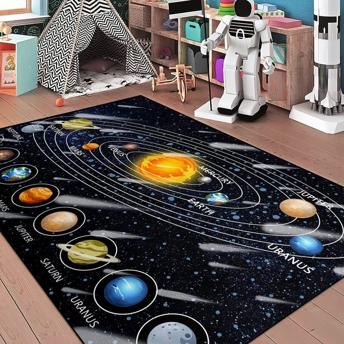 SPACE RUGS FOR BEDROOM BOYS SOLAR SYSTEM CARPET FOR BEDROOM EDUCATIONAL LEARNING KIDS RUGS CARPET FOR BOYS 35