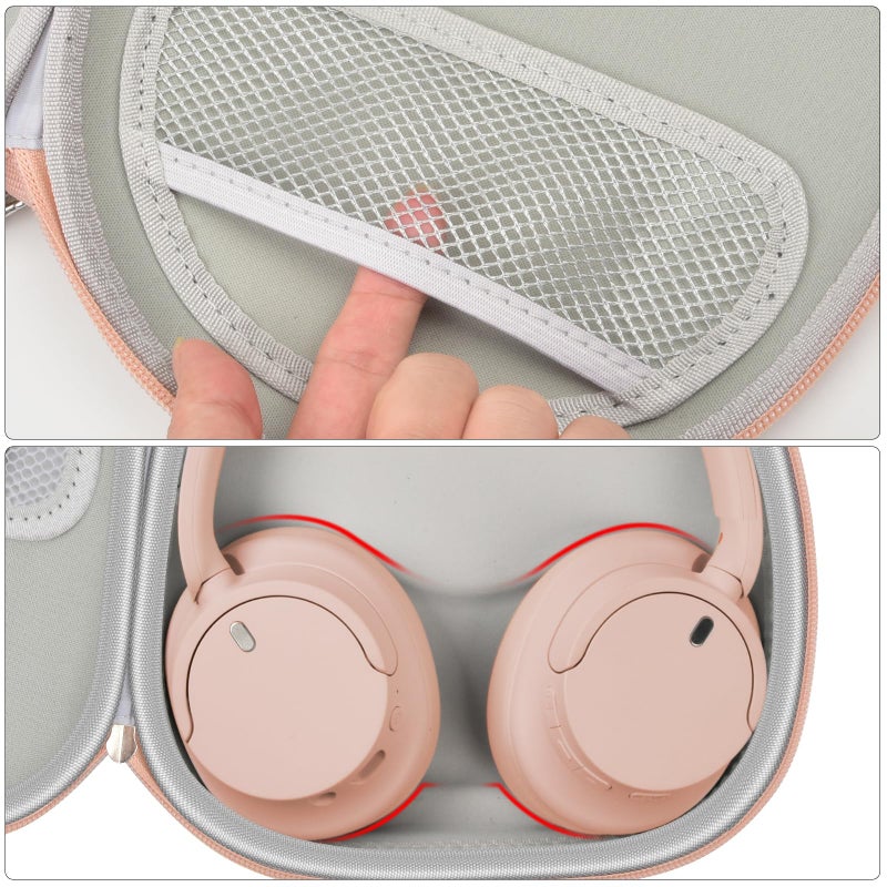 PAIYULE Headphone Case for Sony WH-CH720N WH-CH520 WH-1000XM4 for Soundcore Q20i Q20 Q30 for JBL Tune 720BT 510BT Noise Canceling Headphones, Wireless Headset Travel Bag (Box Only)(Rose Gold) - Image 3