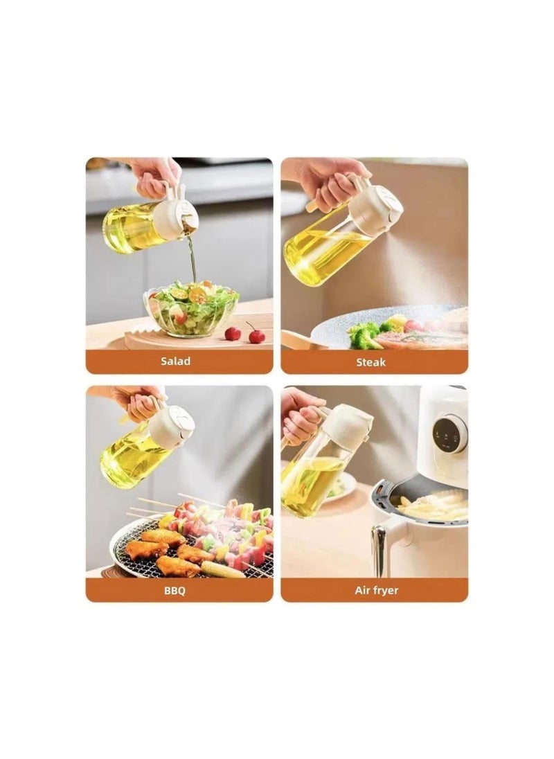 Generic - Kitchen Maiden 2 in 1 Oil Dispenser, Kitchenmaiden 2 in 1, Kitchen Maiden Oil Dispenser Light Blocking, Kitchen Maiden Oil Sprayer for Cooking, Kitchen Maiden Oil Dispenser For Olive Oil (E, 470ml) - Image 1
