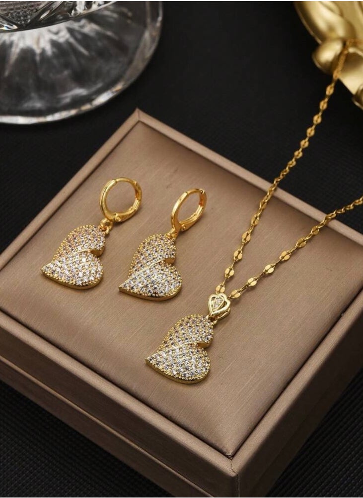Jewelry 4 lady - 18k Gold Plated Necklace & Earrings Jewelry Set For Women - Image 1