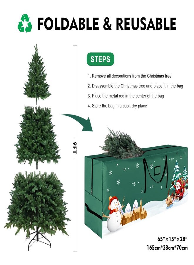 ABXMAS Christmas Tree Storage Bag, Storage Bag Fits Up 9 Ft Tall Artificial Trees, Beautiful and Durable 600D Oxford Xmas Tree Storage Bag, Green - Image 4