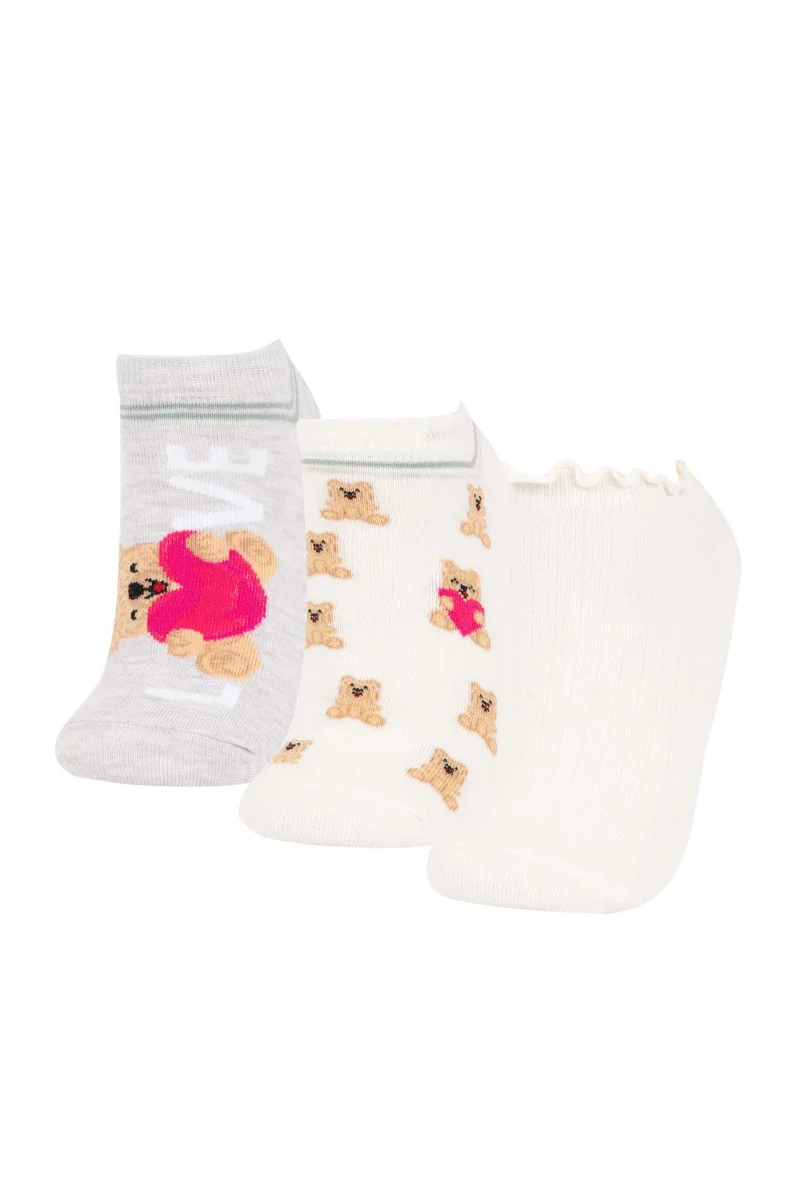 Woman Animal Print 3 piece Short Socks