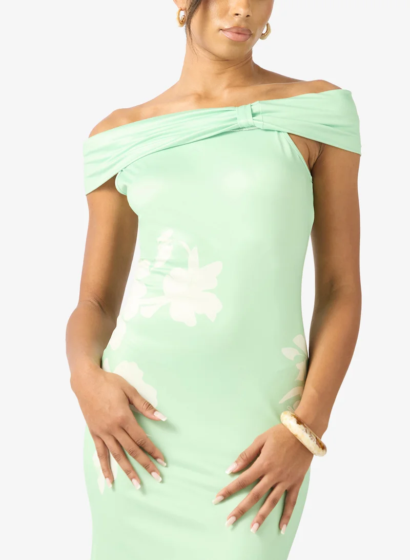 ELLA Off Shoulder Printed Dress