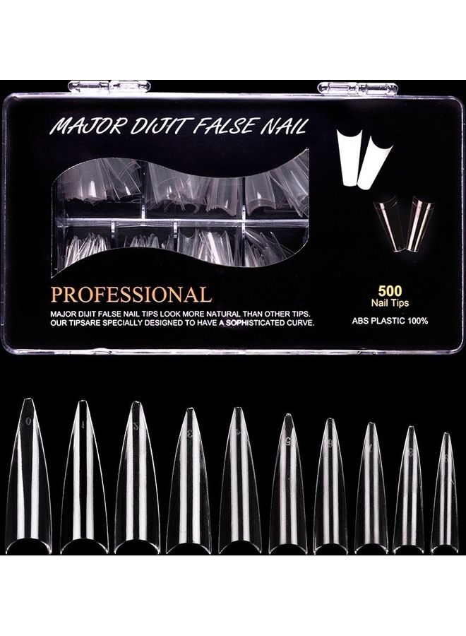 NIBEMINENT 500-Piece False Nail Tips Clear - Image 4