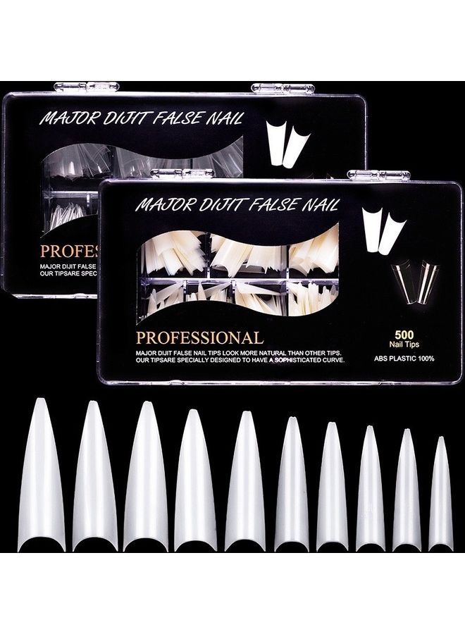NIBEMINENT 500-Piece False Nail Tips Clear - Image 3