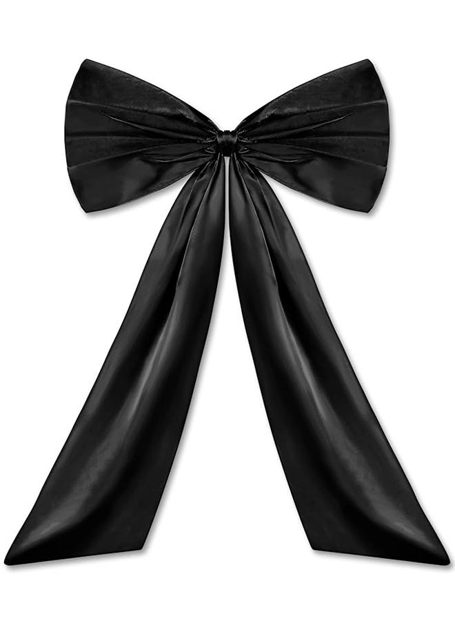 Decor Large Bow for Room, Giant Ribbon Tie for Birthday Party Backdrop Wall Decor, 24 X 36 Inches - Black - Image 1