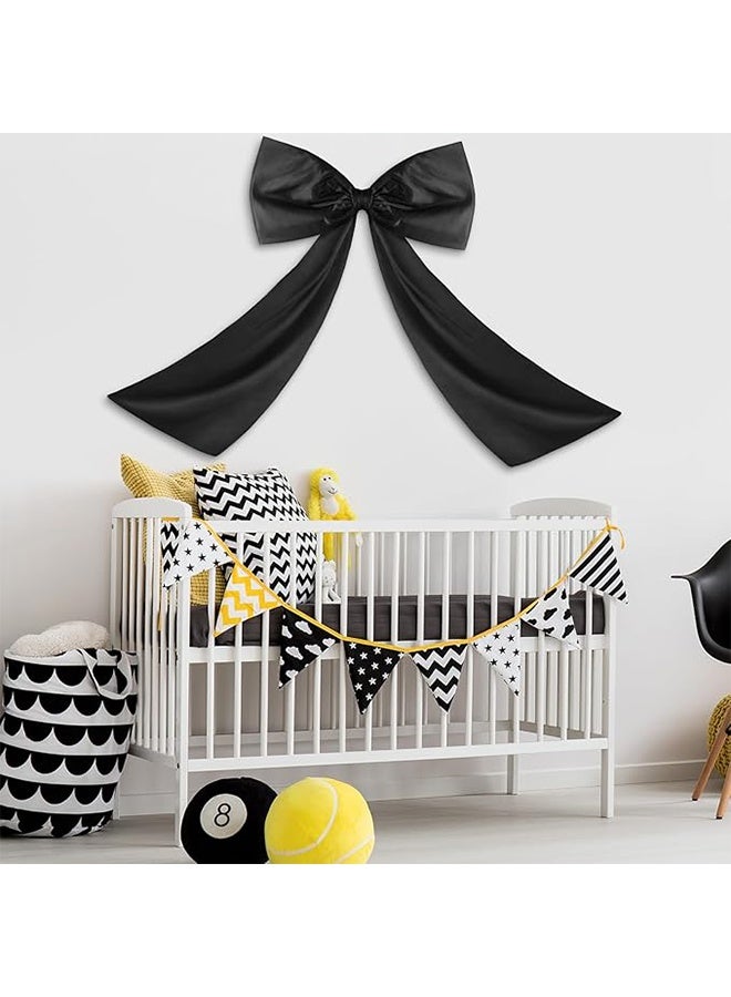 Decor Large Bow for Room, Giant Ribbon Tie for Birthday Party Backdrop Wall Decor, 24 X 36 Inches - Black - Image 5