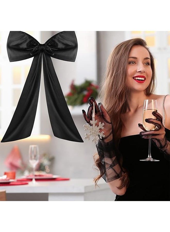 Decor Large Bow for Room, Giant Ribbon Tie for Birthday Party Backdrop Wall Decor, 24 X 36 Inches - Black - Image 4