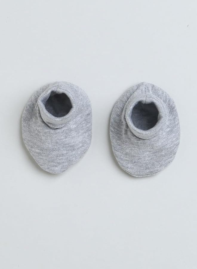 BUMZEE Grey Boys Cotton Cap Mitten Bootie Set Age - 0-3 Months (Peb9460) - Image 3