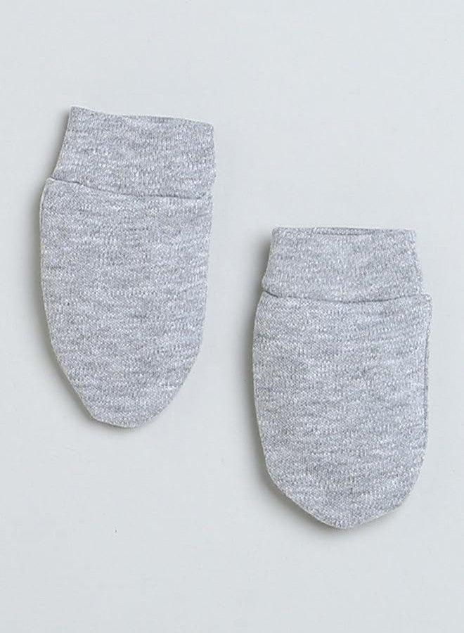 BUMZEE Grey Boys Cotton Cap Mitten Bootie Set Age - 0-3 Months (Peb9460) - Image 4